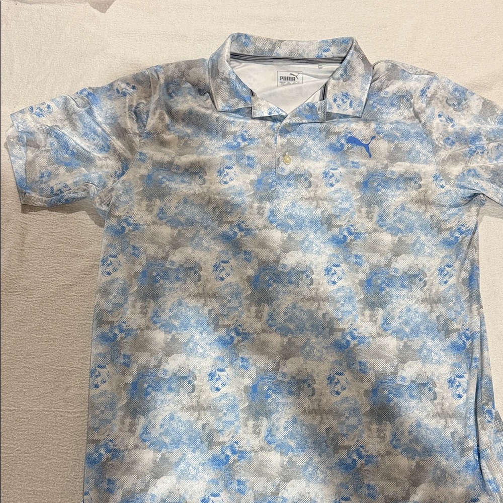 Puma Kids Polo with Blue and White Design